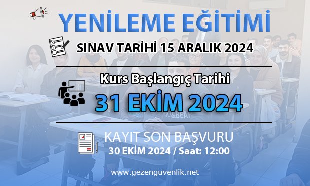 15 ARALIK SINAVI İÇİN YENİLEME EĞİTİMİ